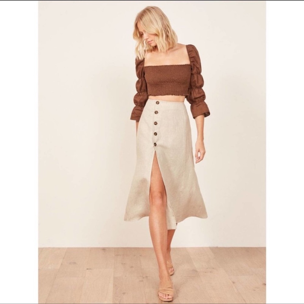 Reformation linen skirt